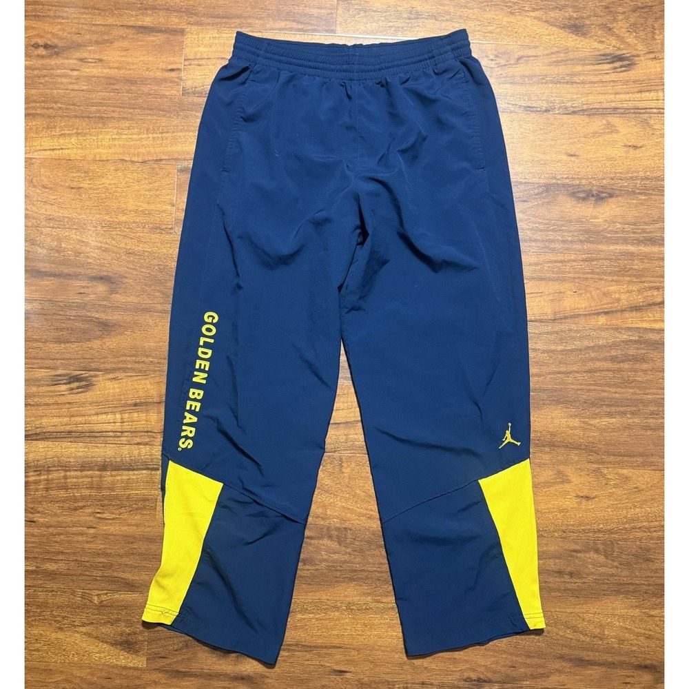Nike Jordan Cal Bears UC Berkeley Windbreaker Pants Navy Blue/Yellow Size Medium